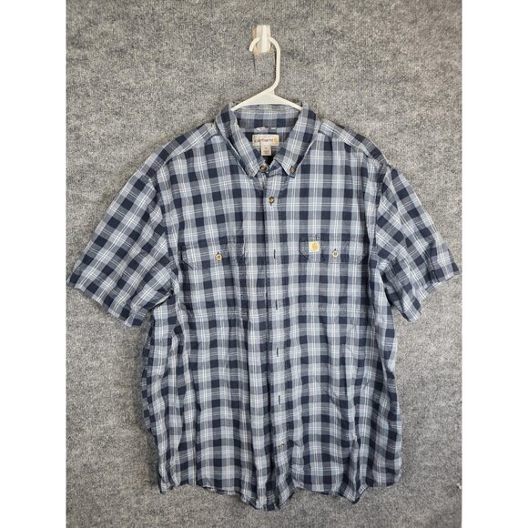 Carhartt Shirt Mens XL Plaid Button Down Relaxed Fit Short Sleeve Spring 2019 - Picture 1 of 7